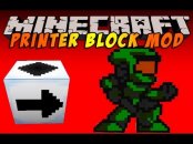 Printer Block Mod - пиксель арт в Minecraft 1.7.10
